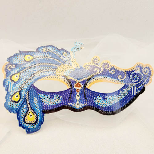 DIY Diamond Art Shades of Blue Masquerade Mask Kit (ready to bejewel)