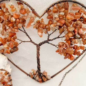 Carnelian Tree of Life Hanging Heart
