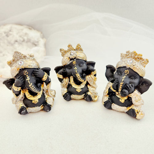 See, Hear and Speak No Evil Ganesh (assorted. approx. 7 cm)