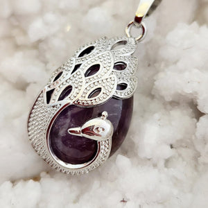 Amethyst in Peacock Setting Pendant