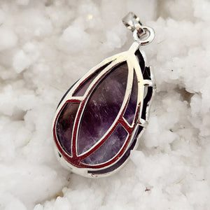 Amethyst in Peacock Setting Pendant