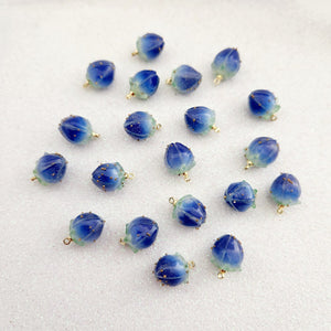 Blue Dried Flower Dipped in Resin Charm/Pendant/Crafting