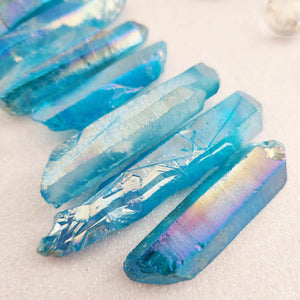 Blue Aura Electroplated Quartz Point 