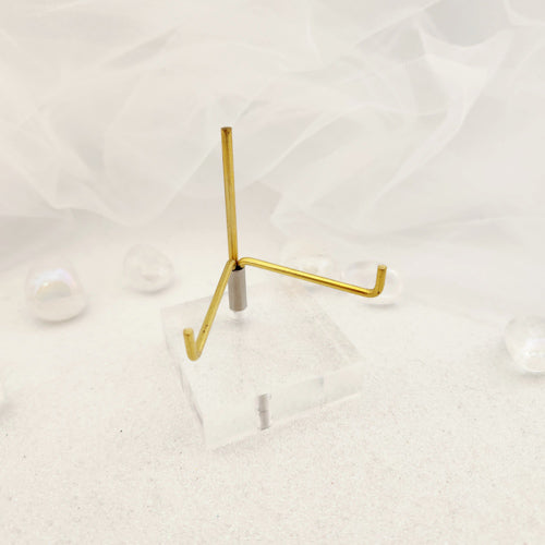 Crystal Display Stand (acrylic & brass. approx. 7.5x5x5cm)