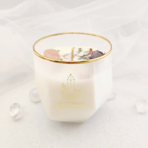 Oud & Bergamot Scented Crystal Candle