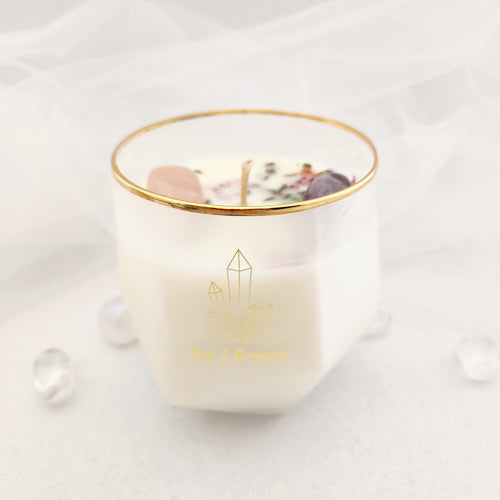Oud & Bergamot Scented Crystal Candle (approx. 77 hrs burn time)