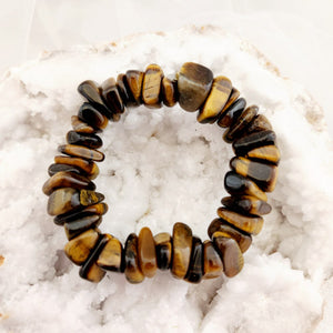 Gold Tiger's Eye Chunky Chip Bracelet 