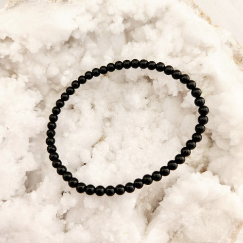 Black Tourmaline Bracelet (assorted. approx. 4mm round beads)
