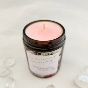 In Loving Memory Lychee Guava Peony Soy Candle (handcrafted in Aotearoa New Zealand. up to 30 hours burn time)