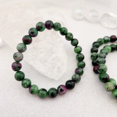 Ruby in Zoisite Bracelet (assorted. approx. 8mm round beads)