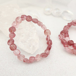 Strawberry Quartz Nugget Bracelet