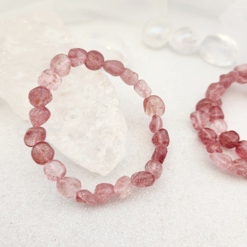 Strawberry Quartz Nugget Bracelet (assorted)