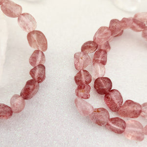 Strawberry Quartz Nugget Bracelet