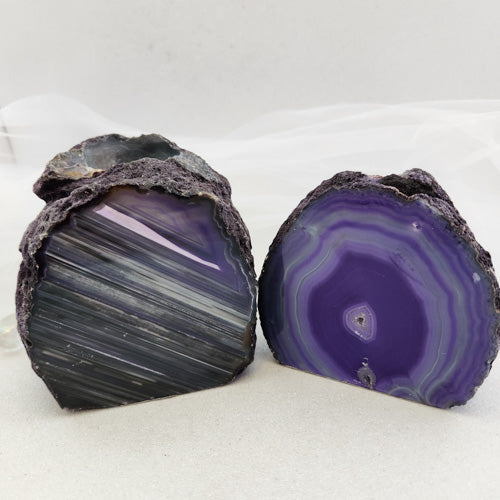 Purple Agate Candle Holder (dyed. assorted. approx. 9.4-11x10.5-10.9x8.8-10.4cm)