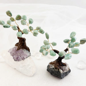 Green Aventurine Crystal Tree on Amethyst Cluster