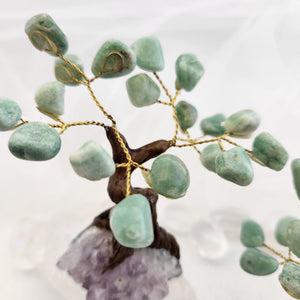 Green Aventurine Crystal Tree on Amethyst Cluster