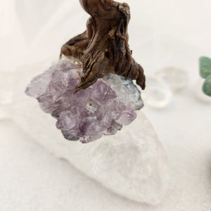 Green Aventurine Crystal Tree on Amethyst Cluster