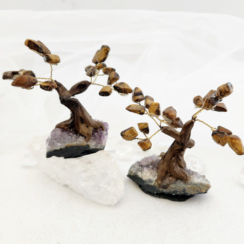 Gold Tiger's Eye Crystal Tree on Amethyst Cluster (assorted. approx. 8.9-10.3x8-9cm)