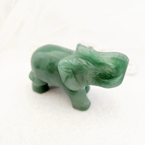 Green Aventurine Elephant (assorted. approx. 5.2x7.6x3.2cm)