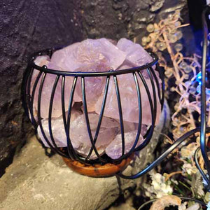 Amethyst Crystal Cage Lamp