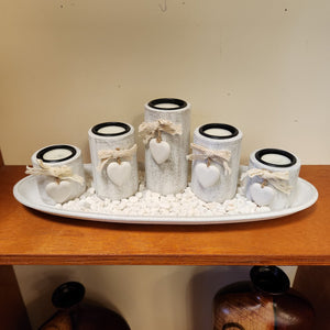 Hearts 5 Piece Candle Holder Set