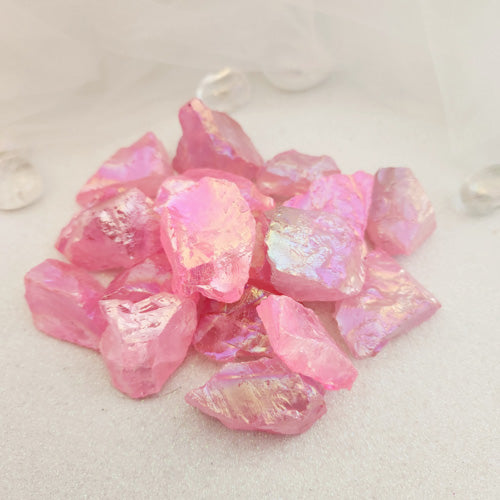 Pink Electroplated Quartz Rough Rock (assorted. approx. 3.5-4.3x2-4cm)