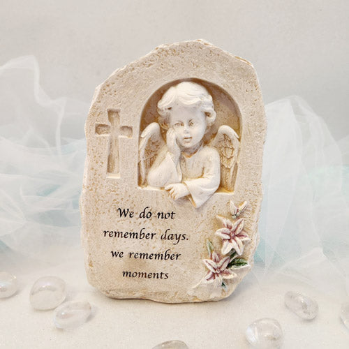 Memorial Cherub with Flowers (approx. 17cm)