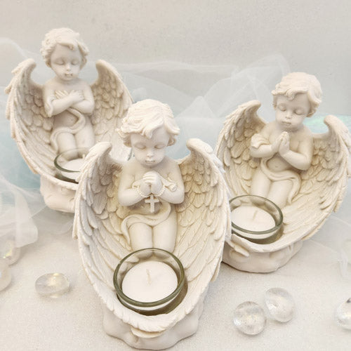 Kneeling Cherub Tea Light Holder (assorted. approx. 13cm)