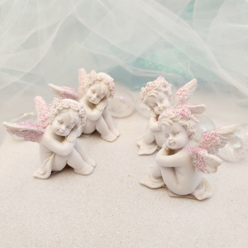 Sitting Cherub with Pink Sparkles (assorted. approx. 5cm)