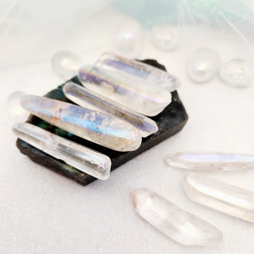 Angel Aura Quartz Electroplated Point (assorted. approx. 4.4-6.6x1-1.6cm)