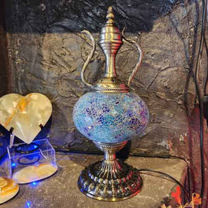 Blue & Purple Tea Pot Turkish Style Mosaic Lamp