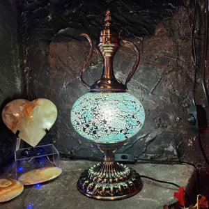 Sky Blue Tea Pot Turkish Style Mosaic Lamp