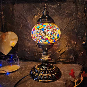 Colourful Moon Orbit Turkish Style Mosaic Lamp with White Background