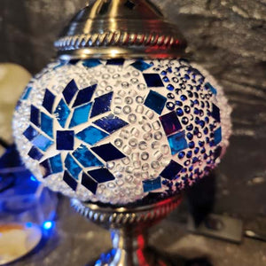 Blue & White Turkish Style Mosaic Lamp