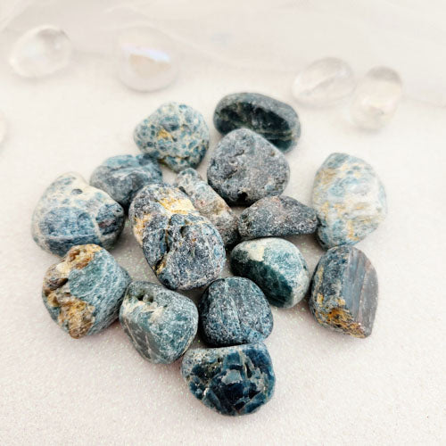 Blue Apatite Partially Polished Tumble (assorted)