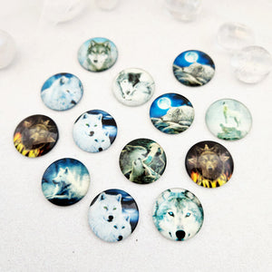 Wolf Glass Cabochon for Craft Work 