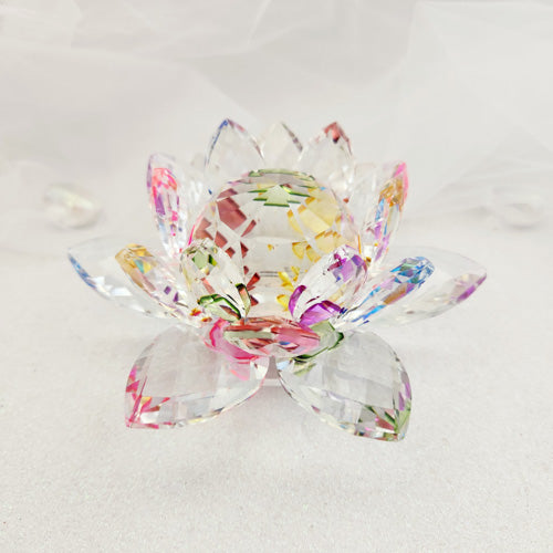 Colourful Crystal Lotus Flower (approx. 13cm)