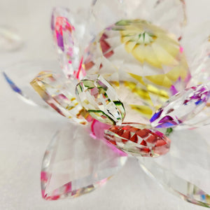 Colourful Crystal Lotus Flower (approx. 13cm)