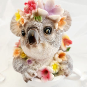Floral Koala in Teacup