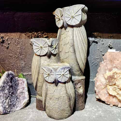 Owls Water Feature (approx. 27.5 x 20.5 x 47cm)