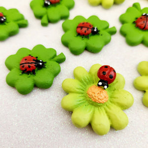 Adhesive Mini Ladybug on Leaf