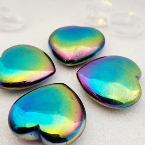 Titanium Rainbow Quartz Heart