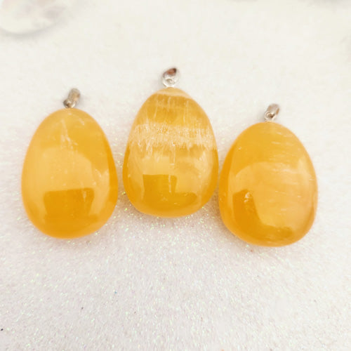Orange Calcite Tumbled Pendant (assorted)