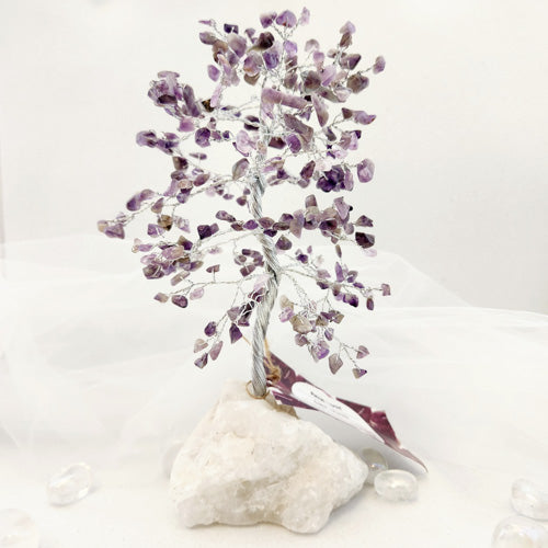Amethyst Crystal Tree with White Jade Base (approx. 25cm)