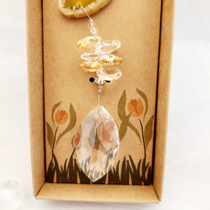Yellow Dyed Agate Hanging Prism