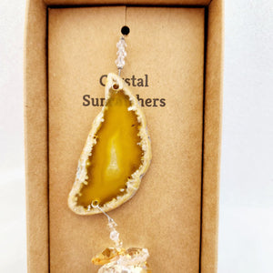 Yellow Dyed Agate Hanging Prism