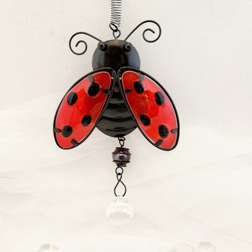 Hanging Ladybug with Prism (approx. 14.6 x 13.3cm)