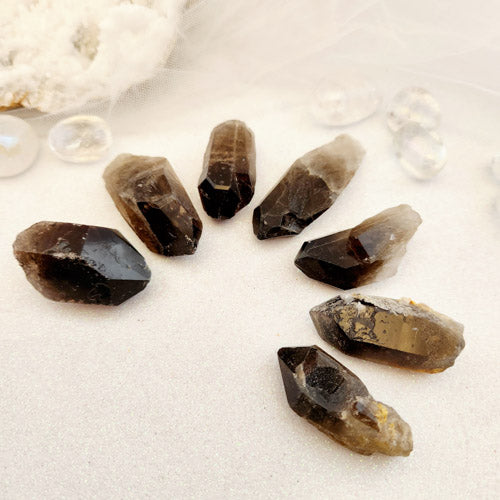 Smoky Quartz Natural Point (assorted. approx. 3.9-6.8x1.3-2.5cm)