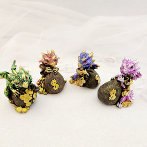 Baby Dragon Guarding Treasure | Resin