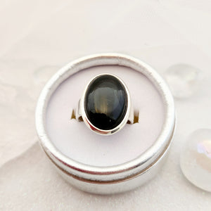 Rainbow Obsidian Oval Ring